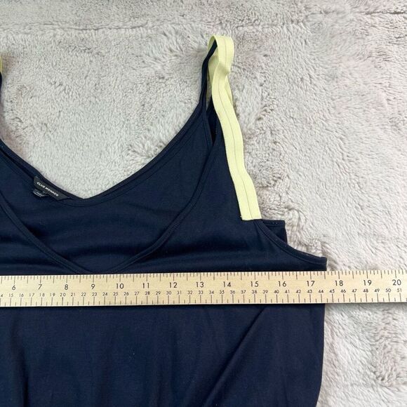 Club Monaco Dress Spagetti Strap Size S Navy Blue Double Layered Cinched Waist - Picture 7 of 11
